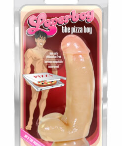 Loverboy The Pizza Boy Dildo with Balls 5in - Vanilla