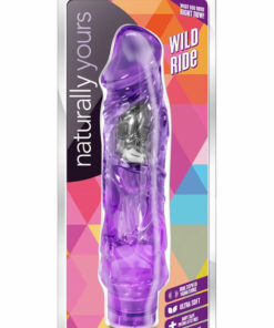 Naturally Yours Wild Ride Vibrating Dildo 9in - Purple