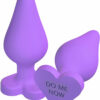 Play with Me Naughty Candy Heart Do Me Now Silicone Butt Plug - Purple
