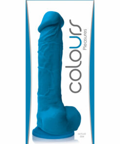 Colours Pleasures Silicone Dildo 8in - Blue