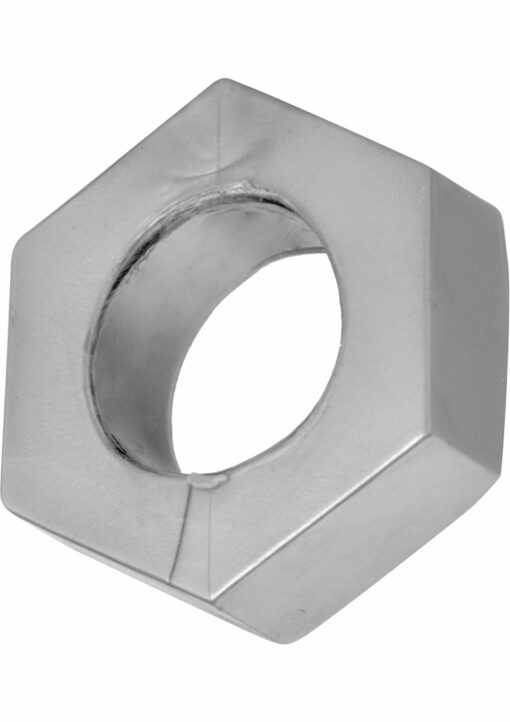Master Series Silver Hex Heavy Duty Cock Ring and Ball Stretcher - Gray