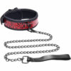 Master Series - Crimson Tied Chained Collar with Leash - Red and Black