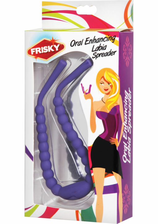 Frisky Oral Enhancing Hands Free Labia Spreader - Purple
