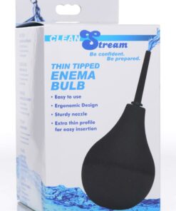 CleanStream Thin Tip Enema Bulb - Black