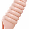 Size Matters Really Ample Ribbed Penis Enhancer Sheath - Vanilla