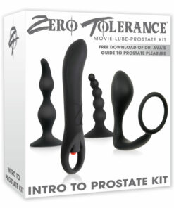 Zero Tolerance Intro to Prostate Silicone with Movie and Lube (4 piece kit) - Black