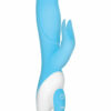 Raging Rabbit Rechargeable Silicone Rabbit Vibrator - Aqua and White