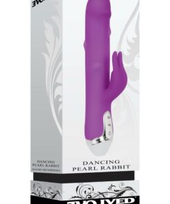 Dancing Pearl Rabbit Rechargeable Silicone Rabbit Vibrator - Purple