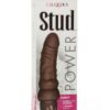 Power Stud Curvy Vibrating Dildo - Chocolate