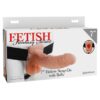 Fetish Fantasy Series Hollow Strap-On Dildo with Balls and Stretchy Harness 7in - Vanilla