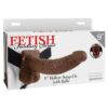 Fetish Fantasy Series Hollow Strap-On Dildo with Balls and Stretchy Harness 9in - Chocolate