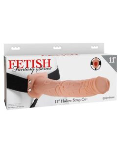 Fetish Fantasy Series Hollow Strap-On Dildo and Stretchy Harness 11in - Vanilla