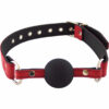 Rouge Leather Adjustable Ball Gag - Red and Black