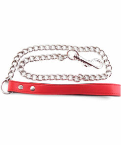Rouge Leather Lead Chain - Red