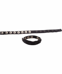 Rouge Multi Snap Cock Leather Strap Cock Ring - Black
