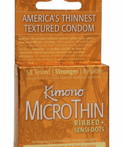 Kimono MicroThin Condoms Ribbed Plus Sensi Dots 3 Pack