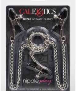 Nipple Play Triple Intimate Nipple and Clitoral Clamps - Silver