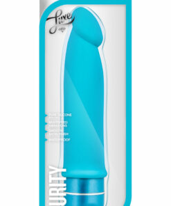Luxe Purity Vibrating Silicone Dildo 7.5in - Blue