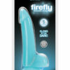 Firefly Smooth Dong Dildo Glow In The Dark 5in - Blue