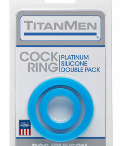 TitanMen Platimum Silicone Cock Rings (2 Piece Kit) - Blue