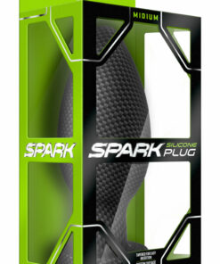 Spark Silicone Butt Plug - Medium - Carbon Fiber