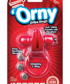 Orny Reusable Vibe Ring Latex Free Waterproof Cock Ring - Red