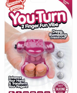 You Turn 2 Finger Vibrator Silicone Ring Waterproof - Merlot