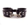 Rouge Leather Wrist Cuffs with Faux Fur Lining - Black