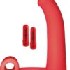 Double Penetrator Studmaker Silicone Vibrating Cock Ring - Red