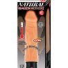 Natural Realskin Hot Cock #1 Rechargeable Warming Vibrator 7in - Vanilla