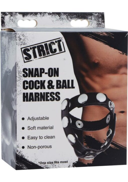 Strict Snap-On Cock and Ball Harness - Black