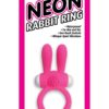 Neon Silicone Vibrating Rabbit Ring - Pink/White