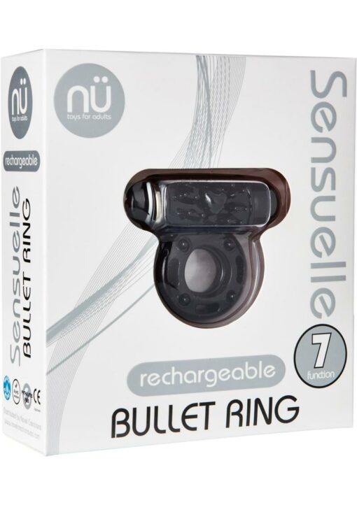 Nu Sensuelle Bullet Ring Rechargeable Vibrating Cock Ring - Black