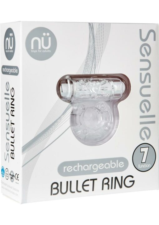 Nu Sensuelle Bullet Ring Rechargeable Vibrating Cock Ring - Clear