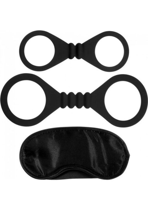Silicone Wrist and Ankle Cuffs - Black