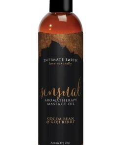 Intimate Earth Sensual Aromatherapy Massage Oil Cocoa Bean and Goji Berry 8oz