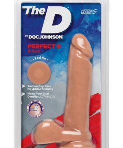 The D Perfect D Ultraskyn Dildo with Balls 8in - Vanilla