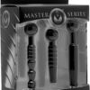 Master Series Dark Rods 3 Piece Silicone Penis Plug Set - Black