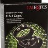 Silicone Tri-Snap C and B Cage Cock Ring - Black