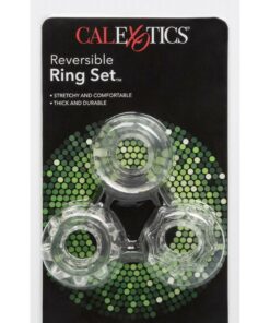 Reversible Ring Set Silicone Cock Ring (3 Piece Set) - Clear