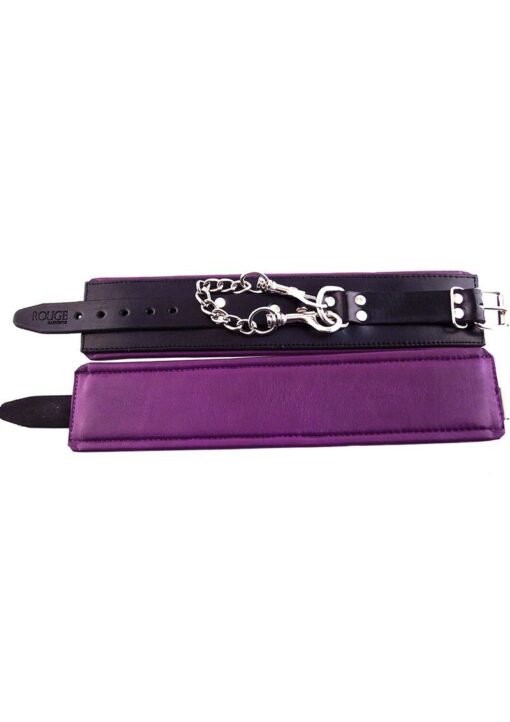 Rouge Padded Leather Adjustable Ankle Cuffs - Black and Purple