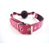 Rouge Leather Adjustable Ball Gag - Pink and Black