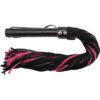 Rouge Suede Flogger with Leather Handle - Black and Pink