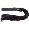Rouge Suede Flogger with Leather Handle - Black and Purple