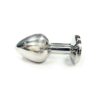 Rouge Smooth Stainless Steel Anal Plug - Small - Clear Jewel