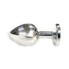 Rouge Smooth Stainless Steel Anal Plug - Large - Clear Jewel