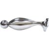 Rouge Fish Tail Stainless Steel Anal Plug Probe - Medium - Clear Jewel