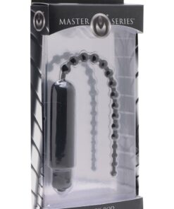 Master Series Dark Rod Vibrating Beaded Silicone Sound - Black