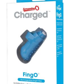 Charged Fing O Rechargeable Finger Mini Vibrator Waterproof - Blue