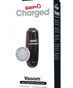 Charged Vooom Rechargeable Waterproof Bullet Vibrator - Black